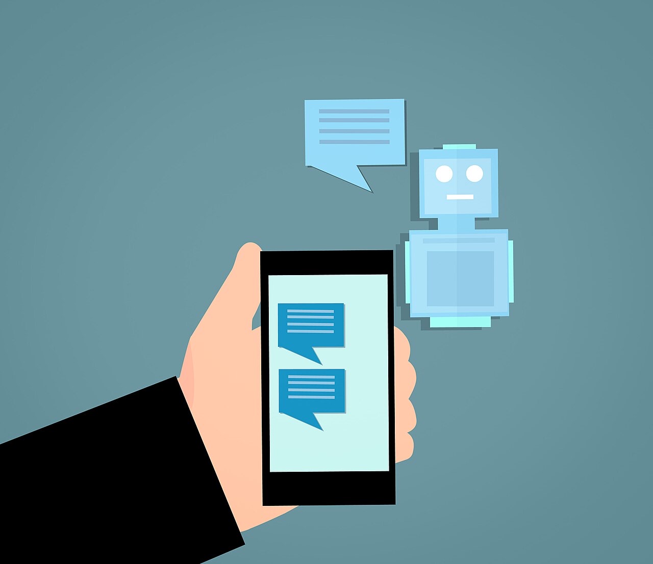 Robot with a speech bubble